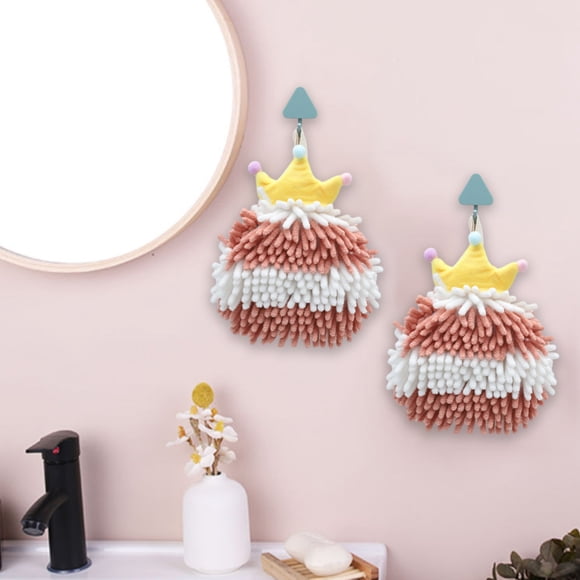 Chenille Hand Towel Cute Hanging Hand Wipe Ball Hand Towel Thickened Absorbent Hangable Multifunctional Hand Towel