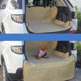 thumbnail image 1 of Becaristey Car Pet Trunk Mat Rear Seat Back Pad Auto Car -Styling Accessories Khaki, 1 of 6