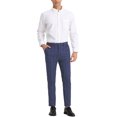 thumbnail image 2 of INSPIRE CHIC Men's Striped Slim Fit Contrast Color Drawstring Dress Pants 28 Royal Blue, 2 of 7