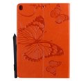 thumbnail image 2 of Étui pour iPad 10.2 Pouces 9e 8e 7e Génération, Folio Ajusté en Cuir PU Papillon en Relief Support Intelligent Couverture Auto Réveil/sommeil Protection Antichoc Dos TPU, Orange, 2 of 6
