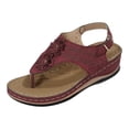 thumbnail image 1 of Ketyyh-chn99 Womens Sandals Womens Walking Shoes Womens Sandal Slides Toe Post Sandals Mitigate Foot Fatigue Comfortable And Functional Shoes (Red, 8), 1 of 5