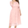 thumbnail image 4 of LLYwey Aubaines Robes de Soirée Grande Taille Femmes Mode Col en V Fente Petite Traîne Robe Longue Robe de Fête Robe Complète Nouvelles Robes Formelles Roses TG, 4 of 5