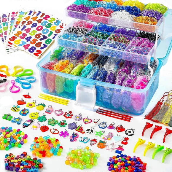 17500pcs Rainbow Loom Bands Refill Kit with 600 S-Clips & 28 Colors for Kids