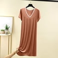 thumbnail image 2 of LOVZFMLL Robes pour Femmes Robe T-Shirt Maxi à Manches Courtes Nuisette Super Douce et Confortable Pyjama Chemises de Nuit Tenue de Détente Décontractée Vêtements de Nuit, 2 of 7