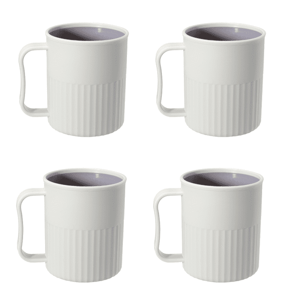 Tasses à Café en Plastique Créatives (Lot de 4), Tasses de Fête, Tasse en Plastique Améliorée avec Poignée, Tasse en Paille de Blé pour Eau, Café, Lait, Jus, Thé
