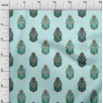 thumbnail image 2 of oneOone Georgette Viscose Baby Blue Fabric Floral & Paisley Block Craft Projects Decor Fabric Printed By The Yard 42 Inch Wide, 2 of 4