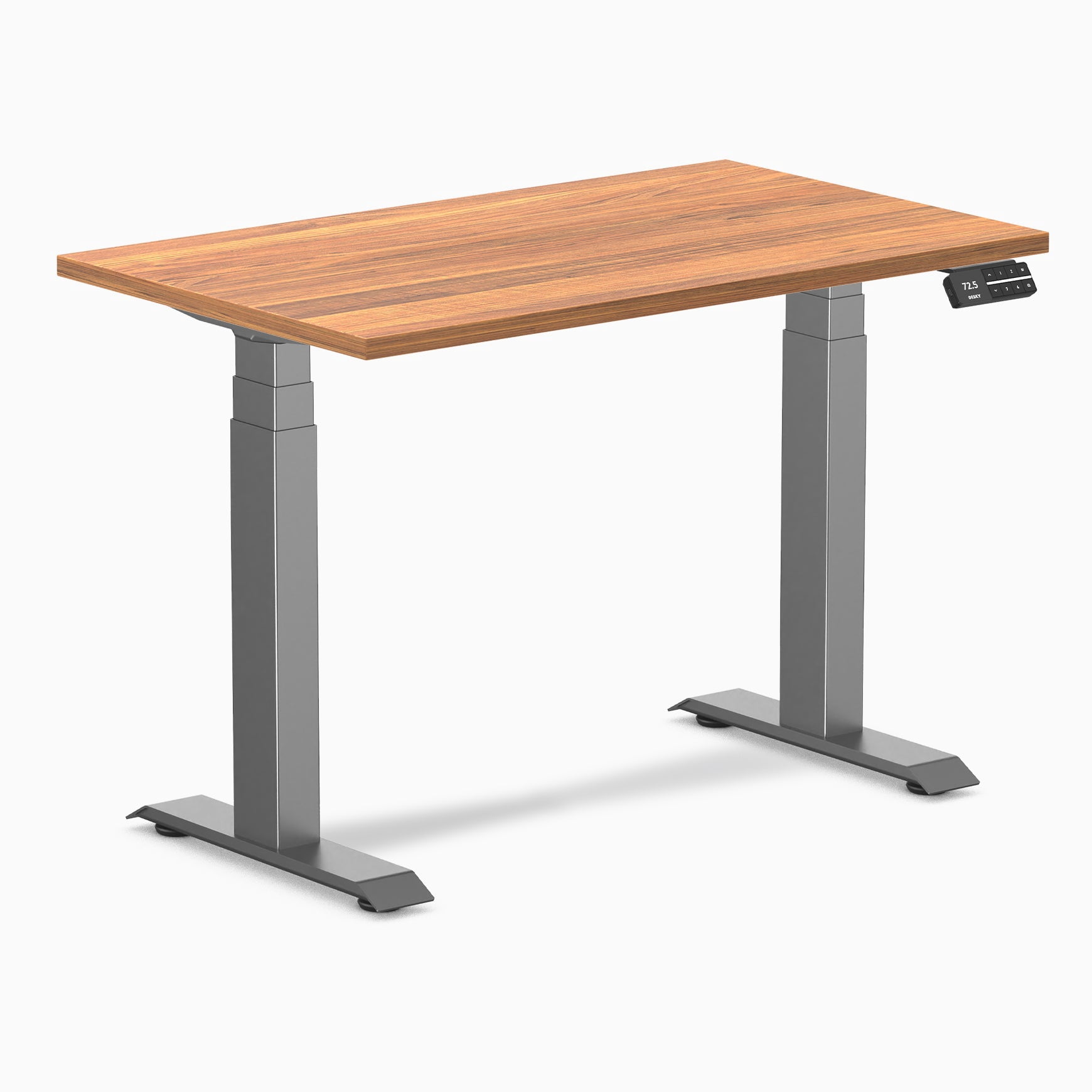 Desky Bureau Assis-Debout Mini Double - Chêne Prime / 40 x 24 Pouces / Gris Espace