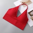 thumbnail image 4 of MIASHUI Bras for Women Halterneck Sports Bra Backless Deep V Neck Sports Bustier Padded Gym Bra Backless Adjustable Straps, 4 of 5