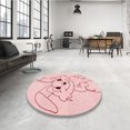 thumbnail image 4 of Ahgly Company Tapis d'Intérieur Rectangulaire de Style Transitionnel, Lavable à la Machine, Pastel Rouge Rose, 4 Pieds x 6 Pieds, 4 of 7