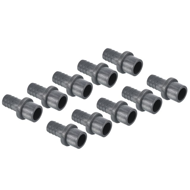 Unique Bargains UPVC Reducer Pipe Fitting 20mm OD 15mm Barbed, 10 Pack Straight Coupling Adapter Connector, Grey