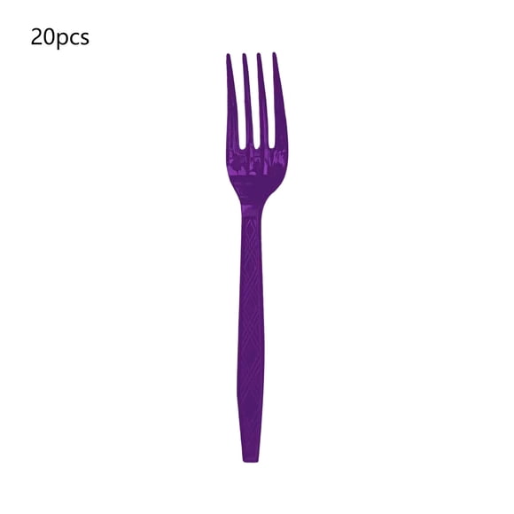 REZUOFI 60 Pcs Ensemble de Couverts en Plastique Violet Motif Vaisselle de Fête, Couteau Fourchette Cuillère pour Pique-Niques Camping Repas