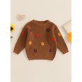 thumbnail image 4 of FOCUSNORM Chandail pour Bébé Fille à Manches Longues, Col Rond, Fleur, Tricot Chaud d'Hiver, Chandail, Vêtements pour Nourrisson, 4 of 9