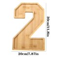 thumbnail image 2 of wycnly Number Tray Fruit Cheese Platter Vegetable Food Wooden Board Large 11.6in Fillable Frame Party Snack Serving Clearance, 2 of 5