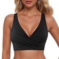 thumbnail image 1 of Women's Tankini Swimwear Set Full Coverage Bikini Top Underwire Support Lace Up Design Push Up Crop Bathing Suit for Summer, 1 of 4