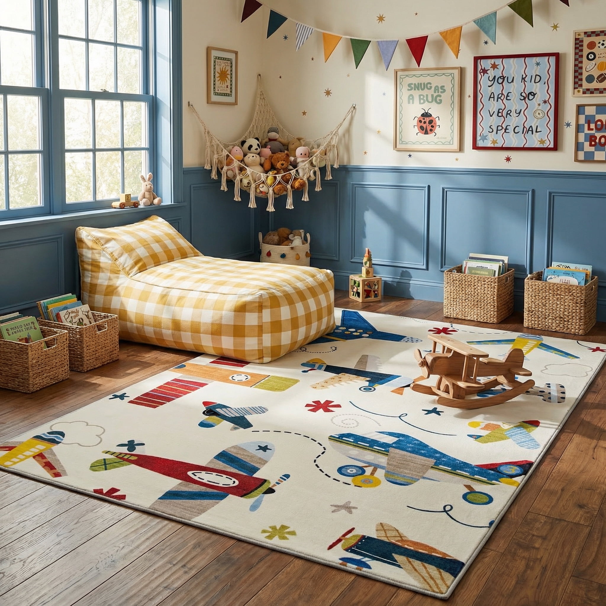 Tapis d'intérieur doux pour enfants, avion, Rug Branch