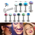 thumbnail image 1 of Opal Crystal Body Piercing Lip Nose Stud Labret Ring Bar Club Jewelry 6-8mm, 1 of 8