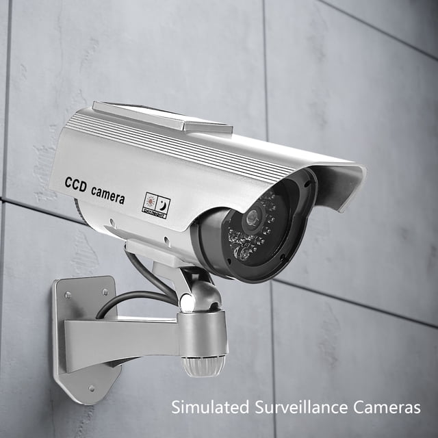 BRELIL Fake Security Camera, Motion Sensor Light Supply, IP65 Outdoor Lamp Trim, 3 Mode Security Accessory, Dummy Camera Light for Home