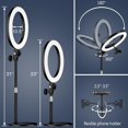 thumbnail image 4 of Desk Ring Light with Stand, 10.5'' Circle Light with Phone Holder for Video Recording, Adjustable Halo Light for Computer Zoom Meeting, Laptop Light for Conference Video Calls, P, 4 of 8