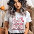 thumbnail image 2 of Women’s Graphic Tee with Heart Lollipop Design for Maternity Nurses, Light Pink, Size L, 2 of 6