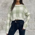 thumbnail image 2 of cfhntfmh Cropped Sweaters for Women 2024 Fall Trendy Oversized Sweaters Long Sleeve Round Neck Pullover Tops, 2 of 3