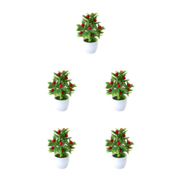 Youkk Stylish Ambience False Plants Collection Materials Artificial Potted Plants Zhaocai Tree Fruit 5Set