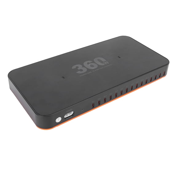 Desktop Fast Charger 15 Ports,360W Desktop Charger, USB C Fast Charging Station with PD3.0 2.0 AI Temperature Control and 8 Protections for Phone Tablet Multiple Devices