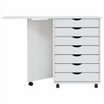thumbnail image 1 of vidaXL Armoire Roulante avec Bureau Blanc Mousse Bois Massif Pin, 1 of 5