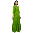 thumbnail image 3 of Bimba Robe Maxi d'Été en Coton à Manches 3/4 pour Femme, Taille à Cordon, 3 of 7