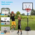 thumbnail image 3 of Basketball Stand, 5.2-7ft Adjustable Outdoor Basketball Hoop for Kids&Youth, with Wheels, 33in Shatterproof Backboard & High Intensity Base, for Backyard/Driveway/Indoor, 3 of 8