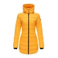 thumbnail image 4 of Innerwin Hooded Coats Solid Color Women Down Winter Long Sleeve Lightweight Puffer Jacket Sunflower XS, 4 of 7