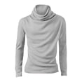 thumbnail image 1 of Rbaofujie Chandails pour Garçons Chandails pour Hommes Couleur Unie Col Montant Chandail à Enfiler Manches Longues Ample Chandail de Base Haut Chandail Col Roulé Chandail Gris Chandails à Capuchon pour Garçons, 1 of 9