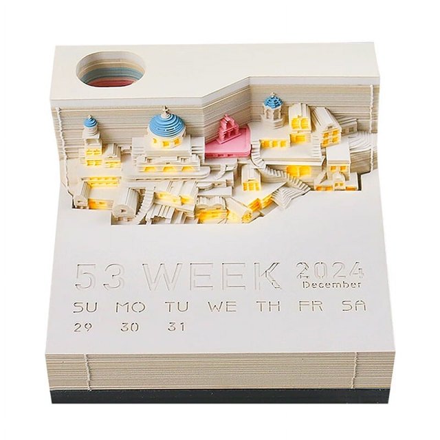 Desk Calendar With LED Lights 2024 Calendar Memo Pad Creative Desk Calendar
