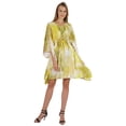 thumbnail image 1 of Bimba Printed Caftan Gown Maxi Robe Dress For Women Beachwear Short Swimsuit Cover Up, 1 of 7