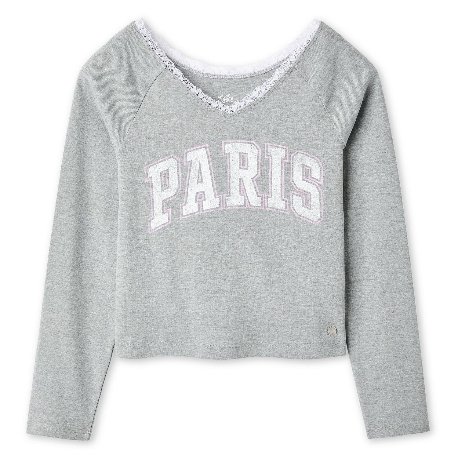 T-shirt à imprimé graphique et manches longues Justice pour filles