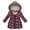 Wine 5, variant on EQWLJWE Winter Puffer Jackets for Girls Clearance Water Resistant Long Parka Warm Hooded Zip Up Puffer Jacket Girls Packable Puffer Jacket 2-11 Years