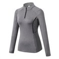 thumbnail image 1 of Femmes Entrainement à Glissière Chemises à Manches Longues Yoga Running Tops Quart Zip Pull-Over Exercice T-Shirts Rouge S, 1 of 5