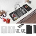 thumbnail image 2 of Stylish Undermount 32" Stainless Steel Double Bowl Workstation Kitchen Sink with 7 accs S-601WK, 2 of 15
