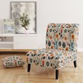 thumbnail image 2 of Designart « Éclat Floral Rétro en Orange et Sarcelle » Fauteuil d'Appoint Rembourré à Motif Floral Orange - Fauteuil de Style Champêtre pour Salon, 2 of 7
