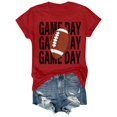 thumbnail image 1 of Charmgo Haut pour Femmes Tendance T-Shirts Jour de Match T-Shirt Imprimé 2D pour Femmes Manches Courtes Col Rond T-Shirt Mode Léger Doux Tenue Décontractée Vêtements pour Femmes Football Rouge TTTG, 1 of 4