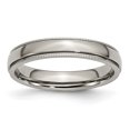 thumbnail image 1 of Titanium Grooved and Beaded Edge 4mm Polished Band Ring 6 Size, 1 of 6