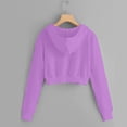 thumbnail image 4 of Timegard Zip up Hoodies for Women Plus Size Cropped Sweatshirts Long Sleeve Shirts Pullover Solid Color, 4 of 5