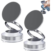 360 Adjustable Vacuum Magnetic Phone Holder, Foldable Magnetic Car Phone Holder, 2026 New Upgraded Foldable Retractable Cell Phone Smartphones Mount for Car (White*2)