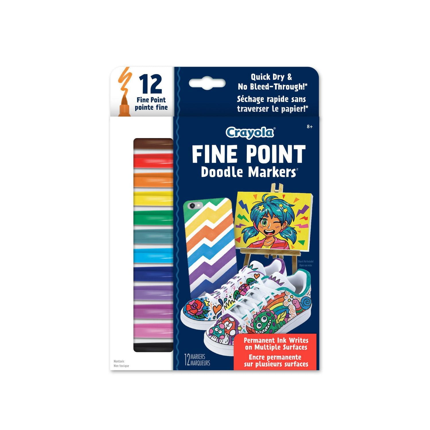 Crayola Fine Point Doodle Markers, 12 Count