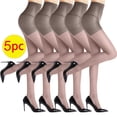thumbnail image 2 of Diufon Lot de 5 Collants Transparents pour Femmes, Décontractés pour Tous les Jours, Couleur Unie, Bas-Collants Tendance Qui Camouflent le Ventre, Bas Pieds, 2 of 3