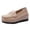 Khaki, variant on Mevxay Women's Fashion Casual Soft-Soled Solid Color Versatile Moccasins Shallow Mouth Breathable Flat Shoes Beige Size 6