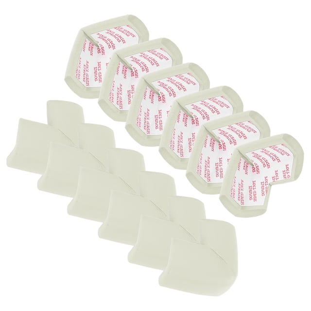 12 Pack Soft Corner Protector, Rubber Foam Furniture Proofing Corner Guards Edge for Fireplace Table, White