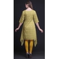 thumbnail image 2 of Bimba Kurti Asymétrique Imprimée de Feuilles de Monstera Dorées pour Femmes Robe d'Été Indienne Tunique Grande, 2 of 6
