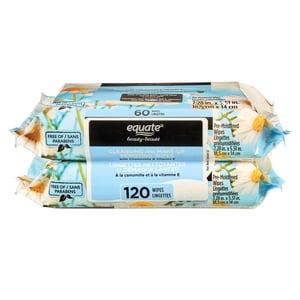 Equate Beauty Cleansing et maquillage Suppression des Wipes 120ct