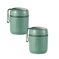 thumbnail image 1 of Oleegame 2PC Kids Snack Boxes For School Stainless Insulated Lunch Box With Breakfast Porridge Cup Small Rice Bucket Soup Cup Soup Pot Pot Stew Pot Soup Box Suitable For Children And Adults Green, 1 of 9
