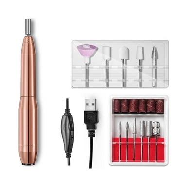 Yeacher Electric Nail File Kit USB Manicure Pen Nail Drill Machine with Drill Bits Sand Bands for Exfoliating Grinding Polishing Nail Removal Acrylic Nail Tools